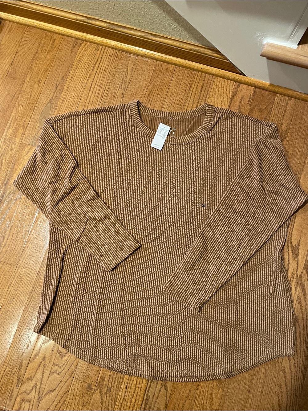 Maurices Brown Ribbed Long Sleeve Top
